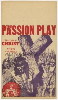2s010 PASSION PLAY mini WC 1940s The Life of Christ with Singing and Sound, art of Jesus w/ cross!