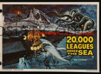 2s067 20,000 LEAGUES UNDER THE SEA English pressbook R1979 Jules Verne classic, wonderful art!