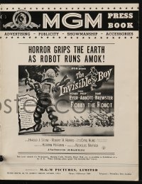 2s077 INVISIBLE BOY English pressbook 1957 Robby the Robot, monster who would destroy the world!