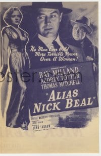 2s092 ALIAS NICK BEAL herald 1949 Thomas Mitchell makes Faustian deal w/Ray Milland, Audrey Totter!