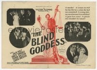 2s108 BLIND GODDESS herald 1926 Jack Holt, cool art of blindfolded Lady Justice holding scales!