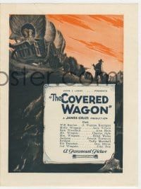 2s130 COVERED WAGON 4pg herald 1923 James Cruze classic, art of wagon train on Oregon Trail!