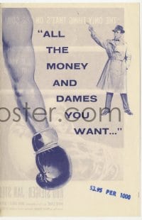 2s178 HARDER THEY FALL herald 1956 Humphrey Bogart boxing classic, all the money & dames you want!
