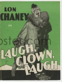 2s205 LAUGH CLOWN LAUGH herald 1928 Lon Chaney in clown makeup with 15 year-old Loretta Young!