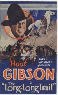 2s210 LONG LONG TRAIL herald 1929 great images of Hoot Gibson, The Screen's Greatest Thrill Rider!