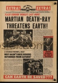 2s218 MARS ATTACKS THE WORLD/PLANET OUTLAWS herald 1974 Buster Crabbe as both sci-fi heroes!
