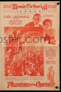2s242 PHANTOM OF THE OPERA herald 1925 Lon Chaney Sr., classic Universal horror, newspaper style!