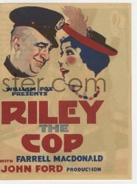 2s257 RILEY THE COP herald 1928 directed by John Ford, art of J. Farrell MacDonald & Fazenda!