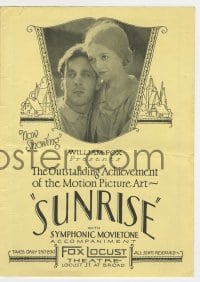 2s292 SUNRISE herald 1927 Janet Gaynor & George O'Brien, directed by F.W. Murnau!
