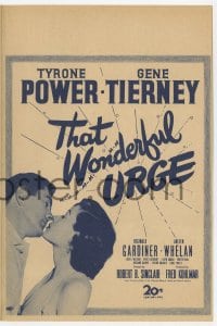2s301 THAT WONDERFUL URGE herald 1949 great images of Tyrone Power & beautiful Gene Tierney!