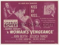 2s315 WOMAN'S VENGEANCE herald 1947 Charles Boyer, Jessica Tandy, Ann Blyth, by Aldous Huxley!