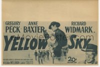 2s317 YELLOW SKY herald 1948 Gregory Peck, Anne Baxter, Richard Widmark, William Wellman directed!