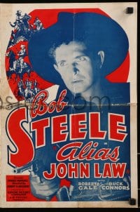 2s627 ALIAS JOHN LAW pressbook 1935 great images of cowboy hero Bob Steele, ultra rare!