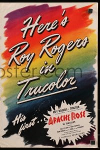 2s630 APACHE ROSE pressbook 1947 Roy Rogers & Trigger, Dale Evans in singing cowboy western, rare!