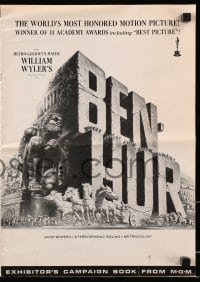 2s639 BEN-HUR pressbook R1969 Charlton Heston, William Wyler classic religious epic, chariot art!