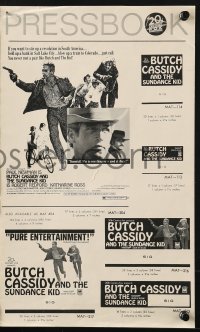 2s646 BUTCH CASSIDY & THE SUNDANCE KID pressbook 1969 Paul Newman & Katharine Ross on bicycle!
