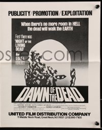 2s656 DAWN OF THE DEAD pressbook 1979 George Romero, there's no more room in HELL for the dead!