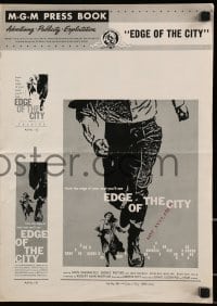 2s665 EDGE OF THE CITY pressbook 1956 Cassavetes, Poitier, lots of Saul Bass artwork throughout!