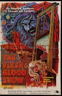 2s672 FLESH & BLOOD SHOW pressbook 1973 appalling amalgam of carnage & carnality, gruesome Ekaleri art!