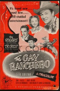 2s683 GAY RANCHERO pressbook 1948 Roy Rogers, Trigger, Tito Guizar, Jane Frazee, Andy Devine