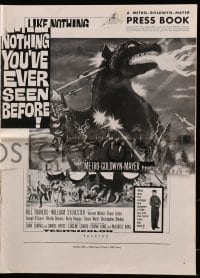 2s688 GORGO pressbook 1961 art of giant monster terrorizing city, like nothing you've ever seen!