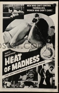 2s690 HEAT OF MADNESS pressbook 1966 fetish sexploitation, men who can't control themselves!