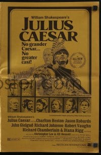 2s707 JULIUS CAESAR pressbook 1970 Joseph Smith art of Charlton Heston & John Gielgud!