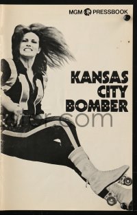 2s708 KANSAS CITY BOMBER pressbook 1972 sexy roller derby girl Raquel Welch, hottest thing on wheels