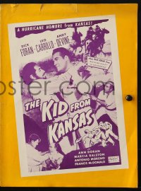 2s709 KID FROM KANSAS pressbook R1951 Dick Foran, Leo Carrilo as Pancho, Andy Devine, Ralston!
