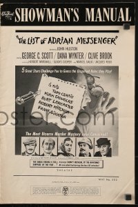 2s722 LIST OF ADRIAN MESSENGER pressbook 1963 John Huston directs 5 heavily disguised great stars!