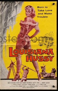 2s724 LOUISIANA HUSSY pressbook 1959 art of sexy bad girl born to take love and make trouble!