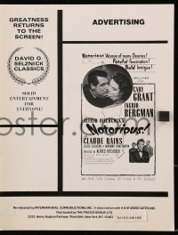 2s740 NOTORIOUS pressbook R1960s Cary Grant & Ingrid Bergman, Alfred Hitchcock classic, rare!
