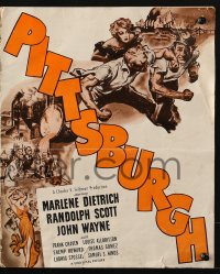 2s751 PITTSBURGH pressbook 1942 John Wayne, Marlene Dietrich, Randolph Scott, ultra rare!