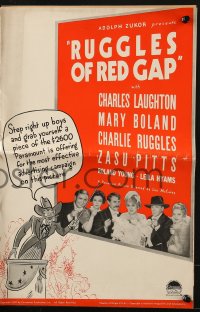 2s764 RUGGLES OF RED GAP pressbook 1935 Charles Laughton, Mary Boland, Charlie & Zasu Pitts!