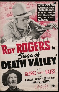 2s765 SAGA OF DEATH VALLEY pressbook 1940 cowboy Roy Rogers with gun & Gabby Hayes, ultra rare!