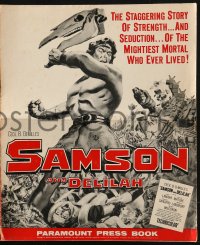 2s766 SAMSON & DELILAH pressbook R1959 art of Victor Mature, Cecil B. DeMille Biblical classic!