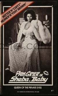 2s772 SHEBA, BABY pressbook 1975 great image of sexy Pam Grier, AIP classic, hotter 'n Coffy!