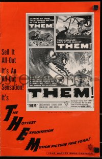 2s793 THEM pressbook 1954 classic sci-fi, a horror horde of giant bugs terrorizes people!