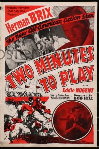 2s803 TWO MINUTES TO PLAY pressbook 1937 college football player Bruce Bennett, ultra rare!
