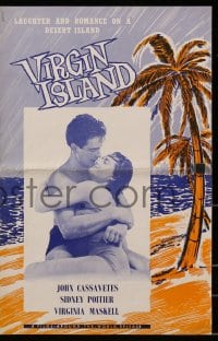 2s807 VIRGIN ISLAND pressbook 1960 great art of John Cassavetes & sexy Virginia Maskell on island!