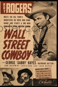 2s809 WALL STREET COWBOY pressbook 1939 singing cowboy Roy Rogers, Gabby Hayes, ultra rare!