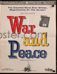 2s810 WAR & PEACE pressbook 1956 art of Audrey Hepburn, Henry Fonda & Mel Ferrer, Leo Tolstoy epic!