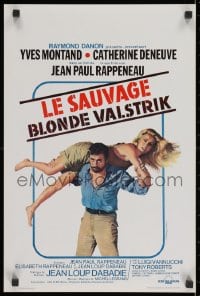 2t322 LOVERS LIKE US Belgian 1976 wacky art of Yves Montand & Catherine Deneuve, Le Sauvage!
