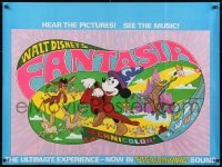 2t249 FANTASIA British quad R1976 cool psychedelic artwork, Disney musical cartoon classic!
