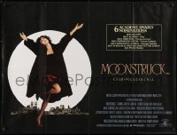 2t264 MOONSTRUCK British quad 1988 Nicholas Cage, Olympia Dukakis, Cher in front of NYC skyline!