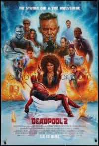 2t053 DEADPOOL 2 style E advance DS Canadian 1sh 2018 Reynolds, completely different montage art!