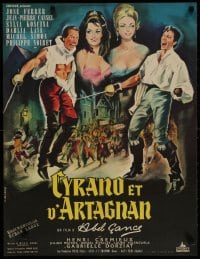 2t673 CYRANO ET D'ARTAGNAN French 22x29 1964 Abel Gance, art of Cassel, Koscina & Lavi by Allard!