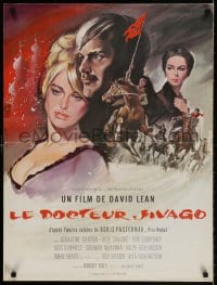 2t682 DOCTOR ZHIVAGO French 23x30 1966 Omar Sharif, Julie Christie, David Lean epic, Allard art!
