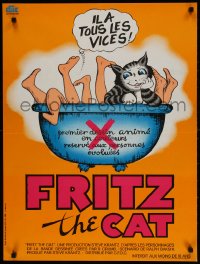 2t690 FRITZ THE CAT French 23x31 1972 Ralph Bakshi sex cartoon, he's x-rated and animated!