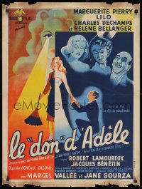 2t713 LE DON D'ADELE French 23x32 1951 wonderful art of sexy Lilo with sunbeam out of eye and more!